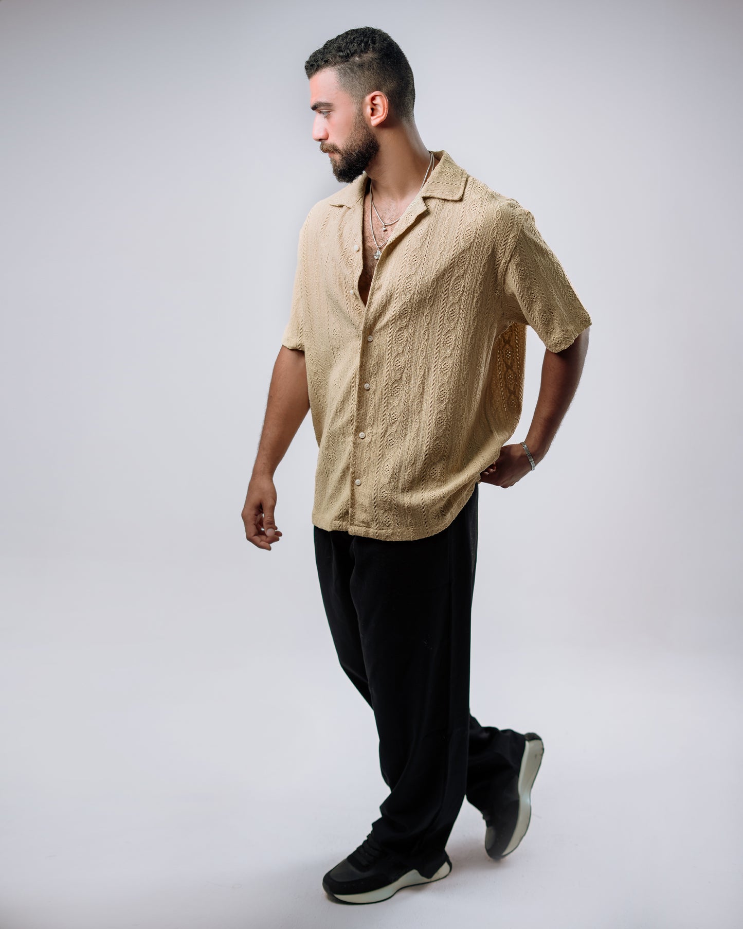 Light Olive Textured Shirt