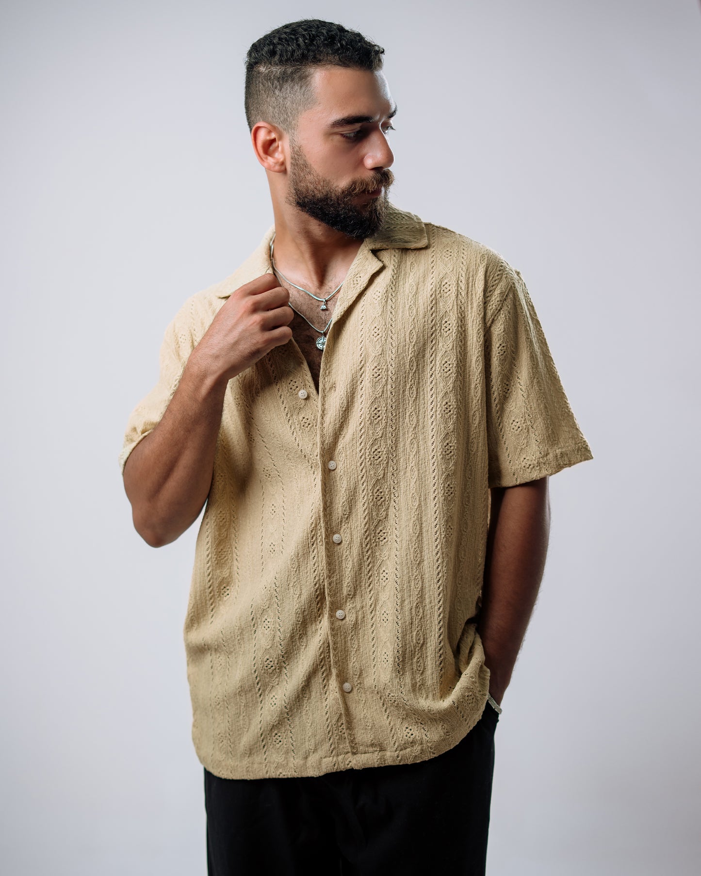 Light Olive Textured Shirt