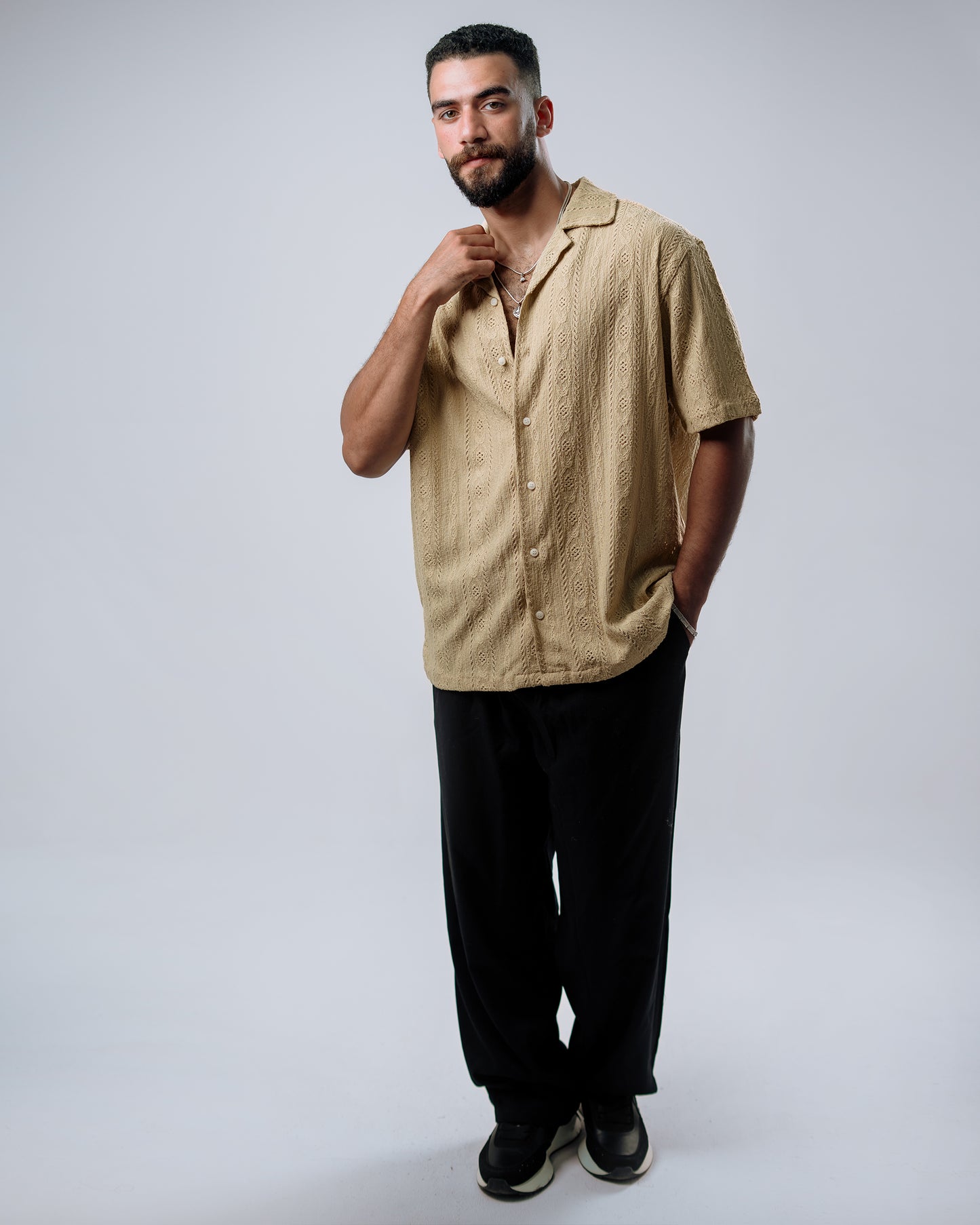 Light Olive Textured Shirt