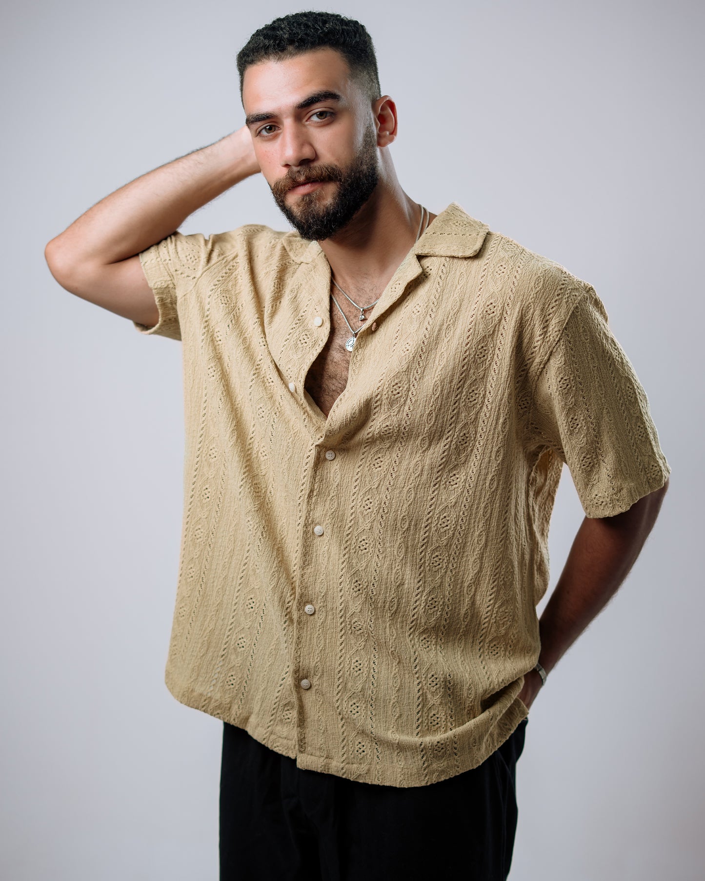 Light Olive Textured Shirt