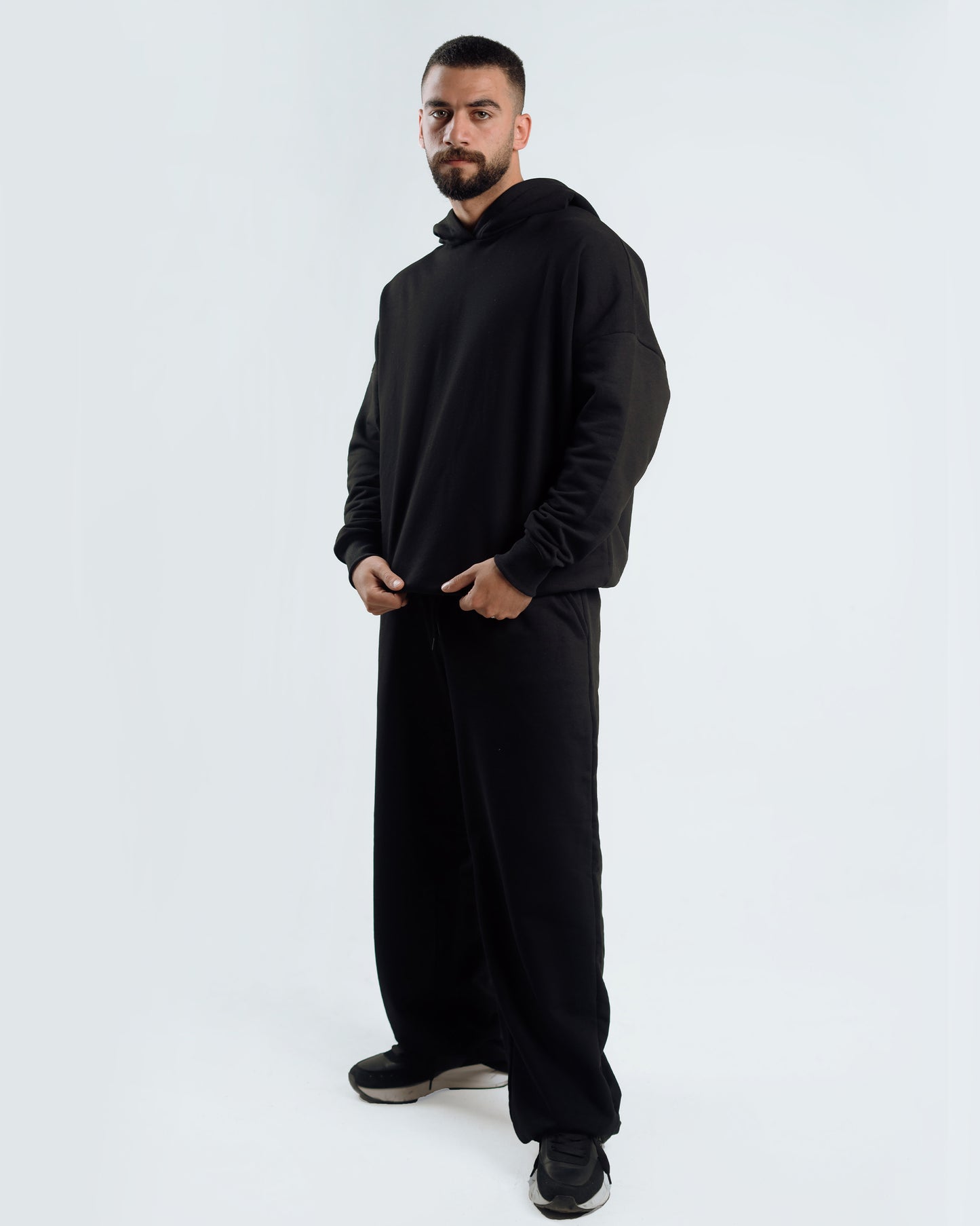 Wide Leg Sweatpants – Premium Cotton – Black