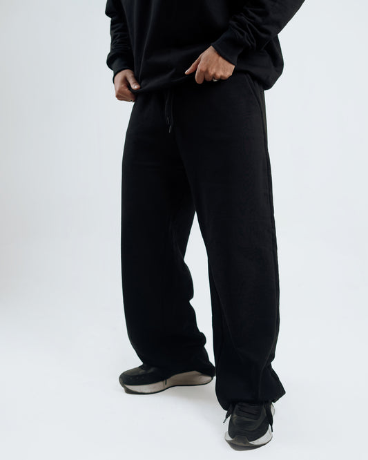 Wide Leg Sweatpants – Premium Cotton – Black