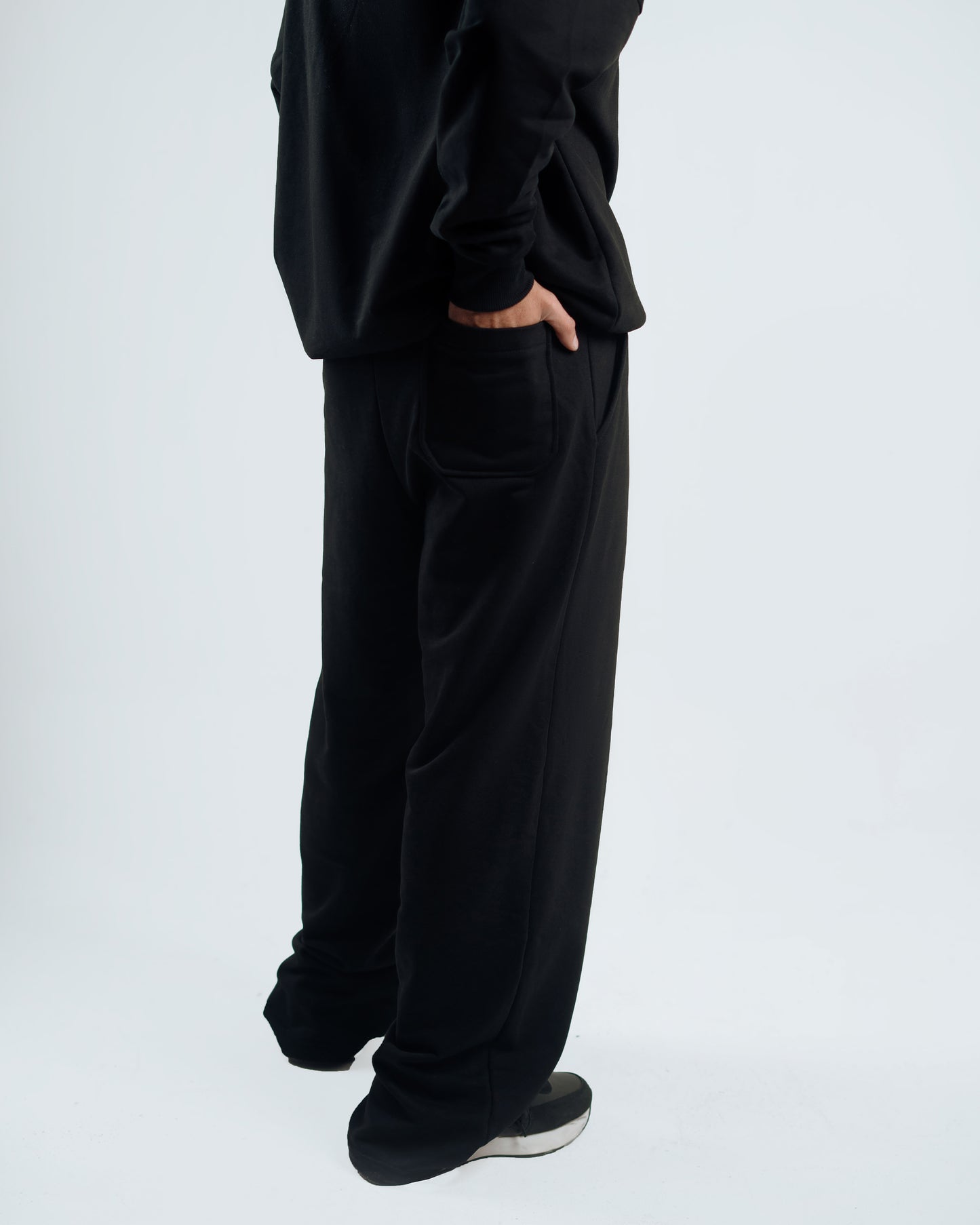 Wide Leg Sweatpants – Premium Cotton – Black