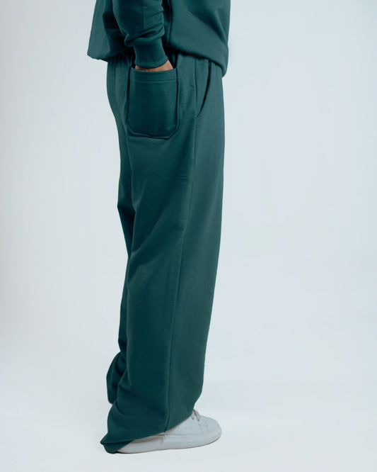 Wide Leg Sweatpants – Premium Cotton – Dark Green