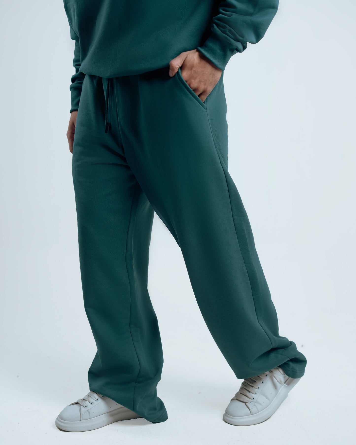 Wide Leg Sweatpants – Premium Cotton – Dark Green