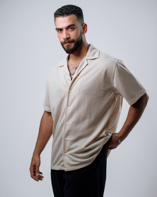 Classic Beige Cuban Shirt